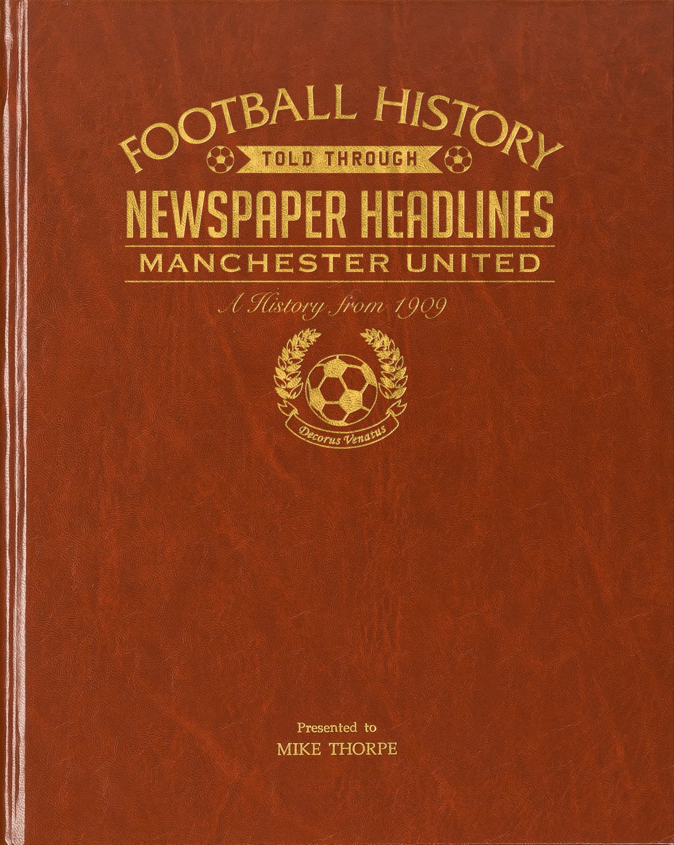 Approx A3 in size Signature gifts Newspaper Headlines Football Book, Buy Now Personalise Later 