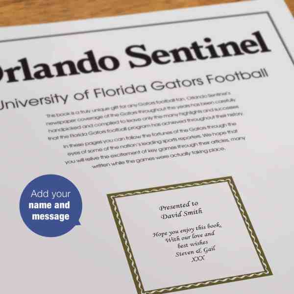 Florida Gators College Football Newspaper Book